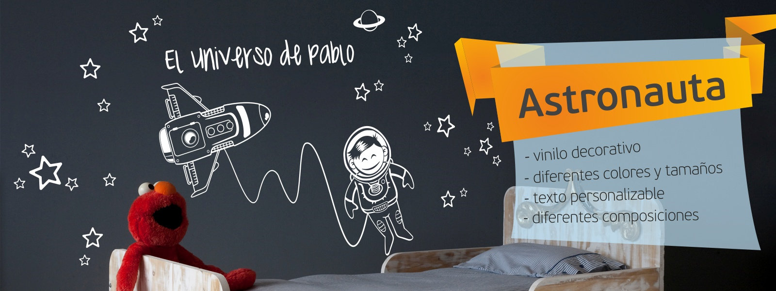 vinilo infantil astonauta en el universo