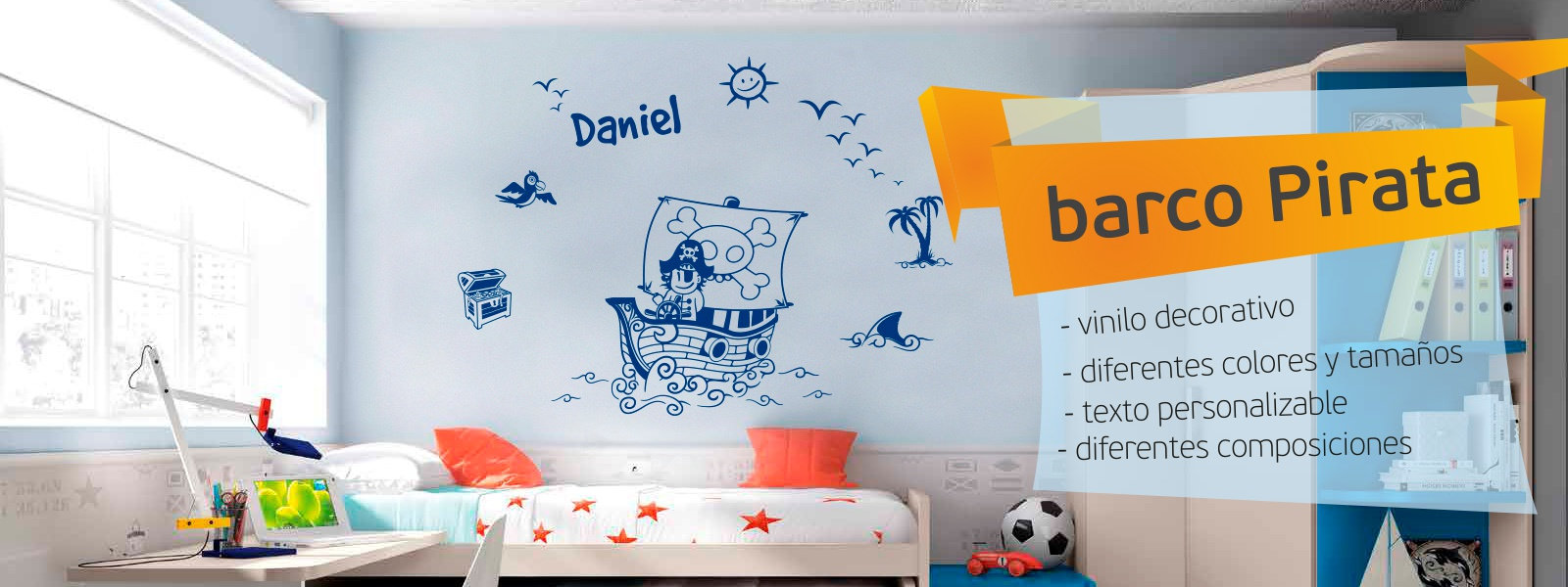 barco pirata vinilo decorativo infantil