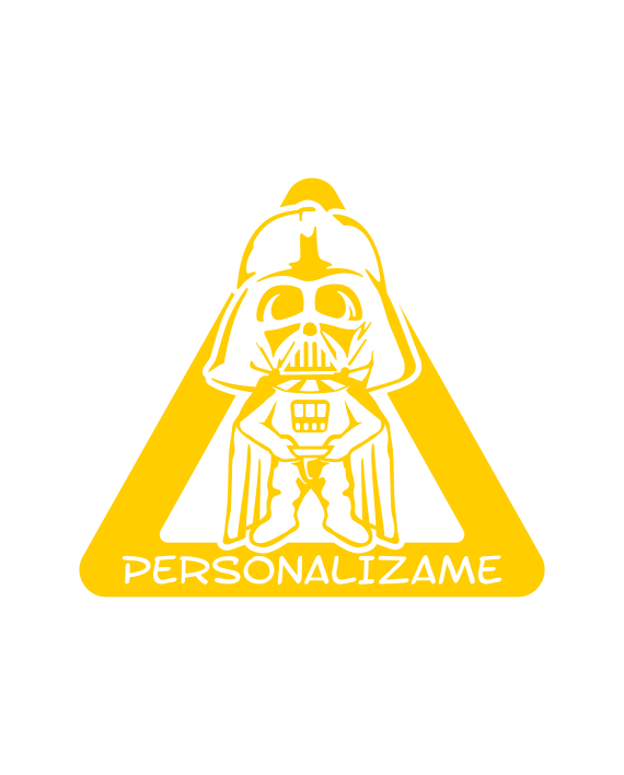 pegatina bebe a bordo darth vader star wars personalizable