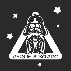 pegatina bebe a bordo darth vader star wars personalizable