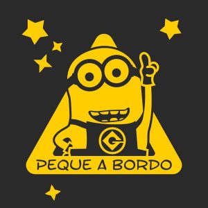 pegatina bebe a bordo minions vinilo personalizable