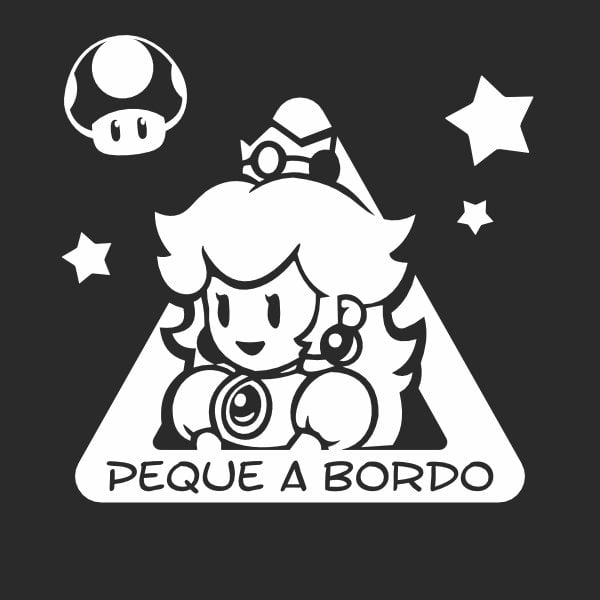 bebe a bordo princesa peach pegatina vinilo