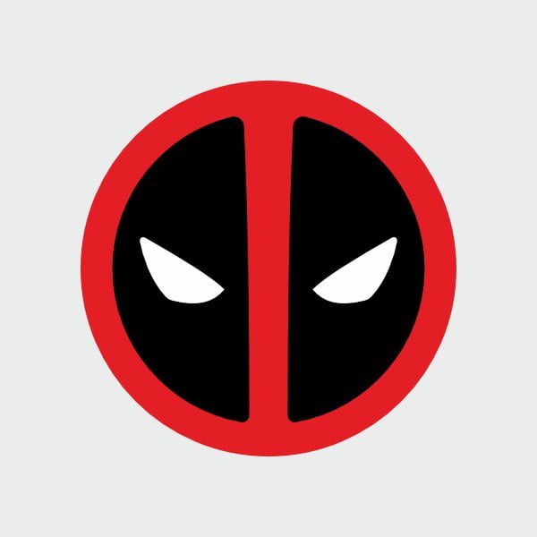 pegatina deadpool simbolo vinilo 3 colores