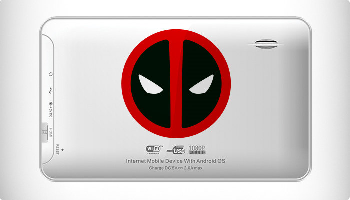 pegatina simbolo deadpool tablet