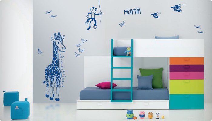 vinilo selva medidor jirafa decorativo infantil