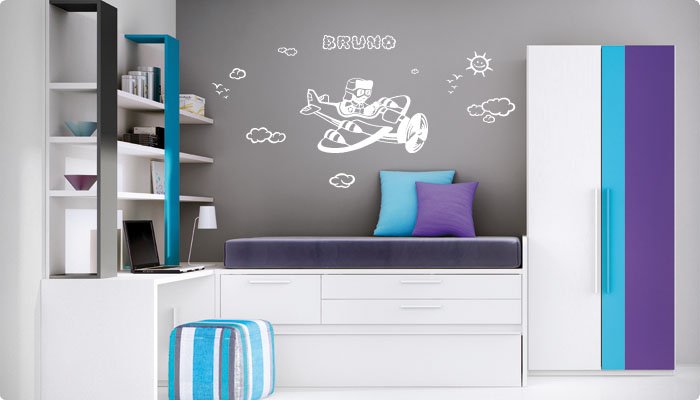 vinilo decorativo aviador infantil