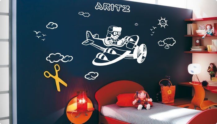 vinilo decorativo aviador infantil