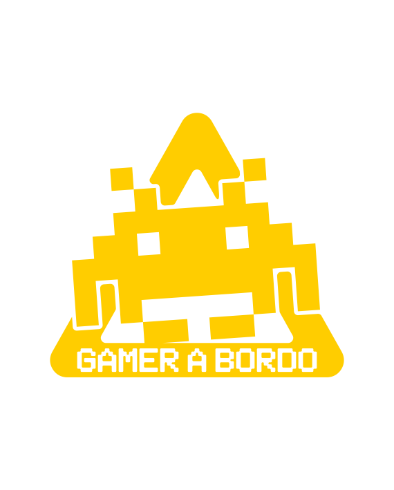 pegatina bebe a bordo gamer space invaders