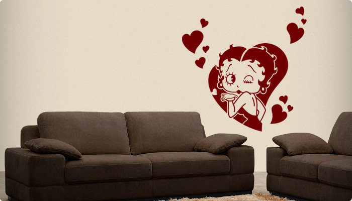 betty boop corazones vinilo decorativo