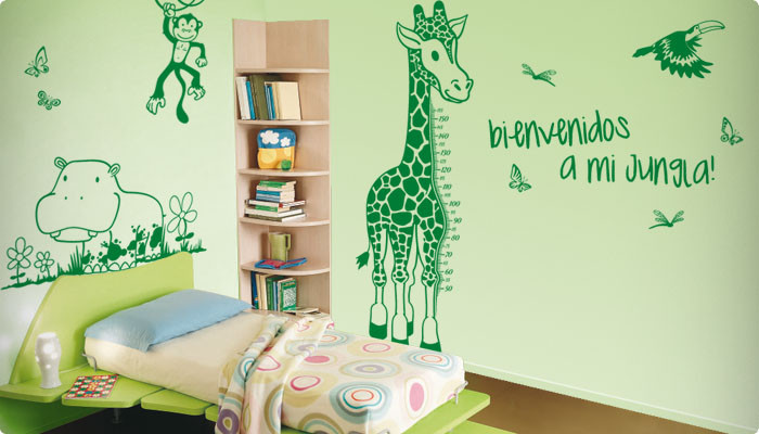 vinilo decorativo infantil jungla personalizada