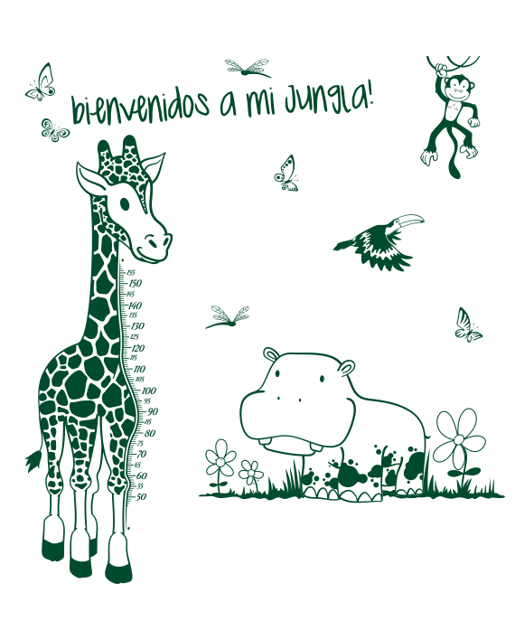 selva personalizada jungla vinilo infantil