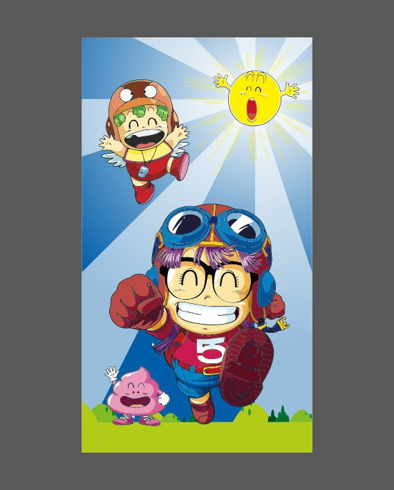 vinilo impreso arale dr slump mural