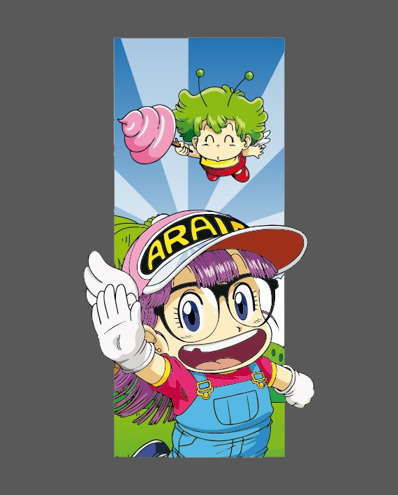 vinilo impreso arale dr slump mural