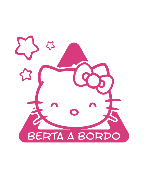 pegatina bebe a bordo hello kitty personalizable