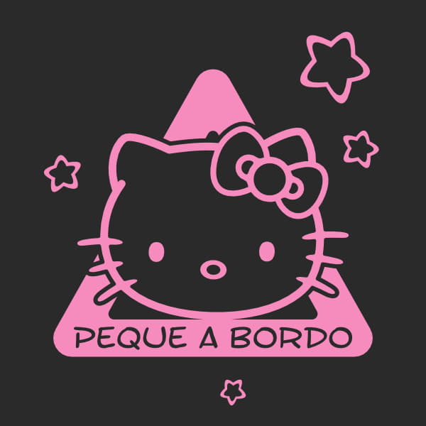 pegatina bebe a bordo hello kitty personalizable