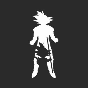 pegatina goku grande pequeño siluetas dragon ball vinilo adhesivo