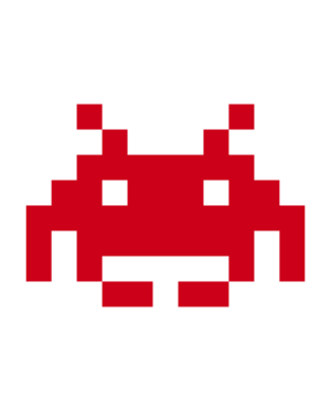pegatina space invaders