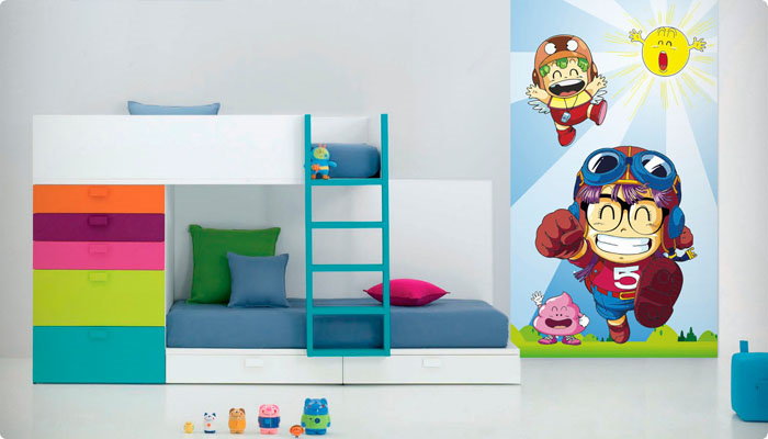 vinilo impreso arale dr slump mural