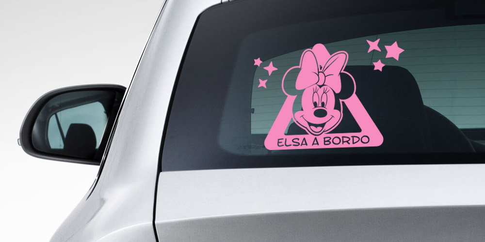 bebe a bordo minnie mouse pegatina personalizada