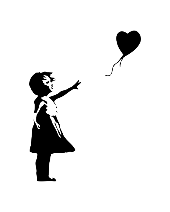 vinilo decorativo banksy niña globo corazón