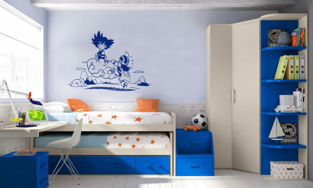 vinilo decorativo dragon ball goku chichi nube kinton