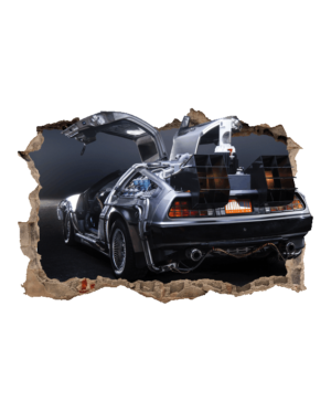 Delorean incrustado pared vinilo decorativo