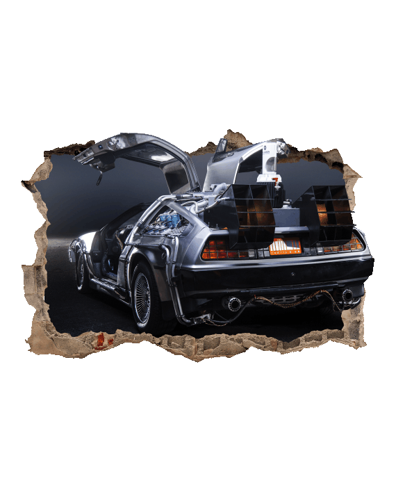 Delorean incrustado pared vinilo decorativo