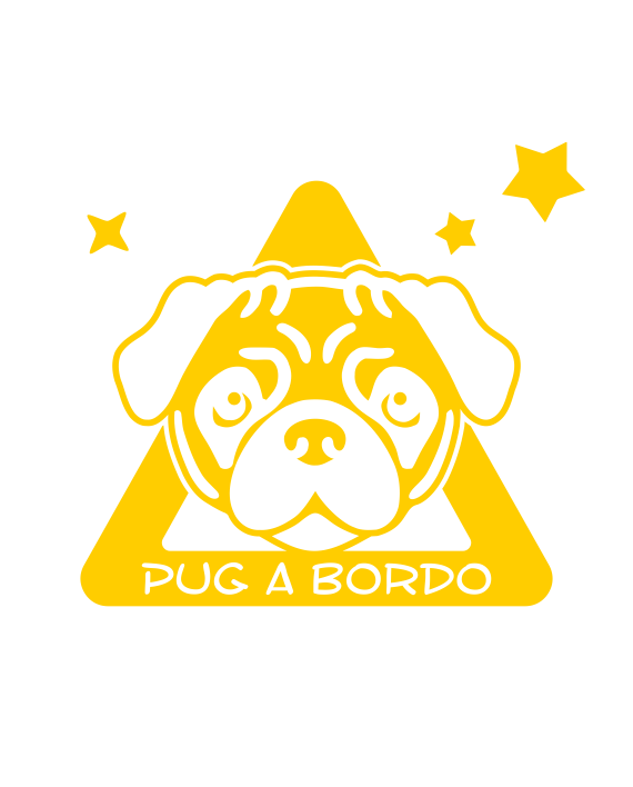 pug a bordo pegatina bebéa bordo