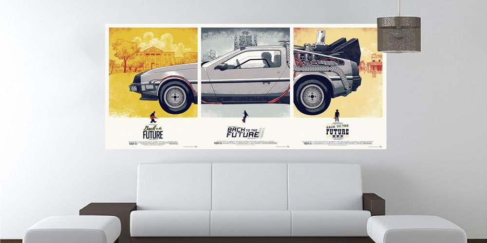 regreso al futuro delorean vinilo decorativo trilogia