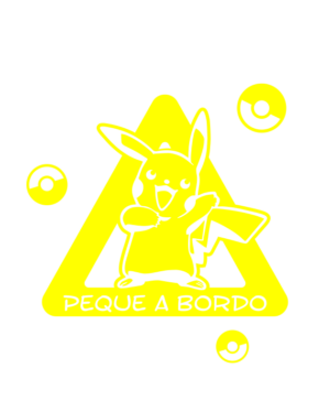 pegatina bebe a bordo pikachu pokemon