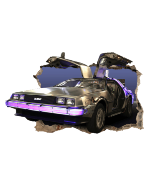 Delorean se sale pared vinilo decorativo