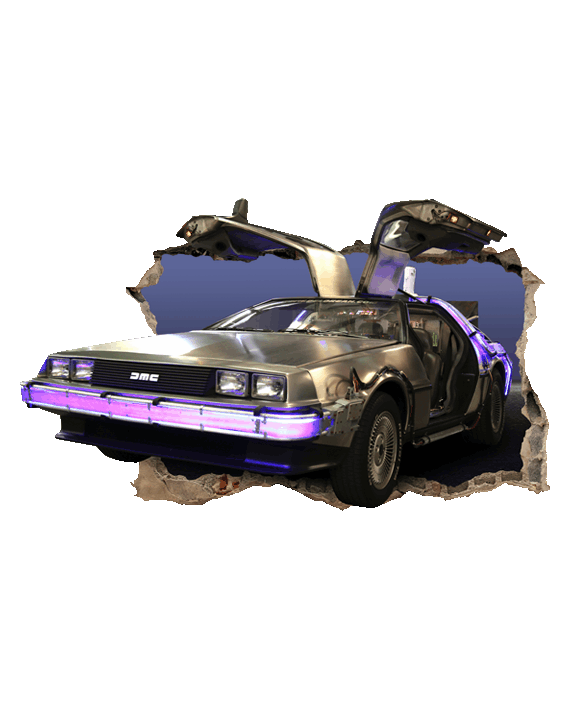 Delorean se sale pared vinilo decorativo