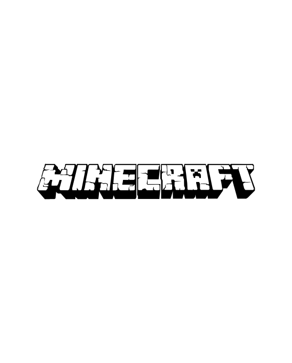 pegatina minecraft logo letras