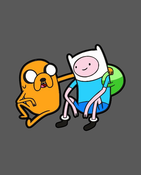 pegatina finn y jake hora de aventuras