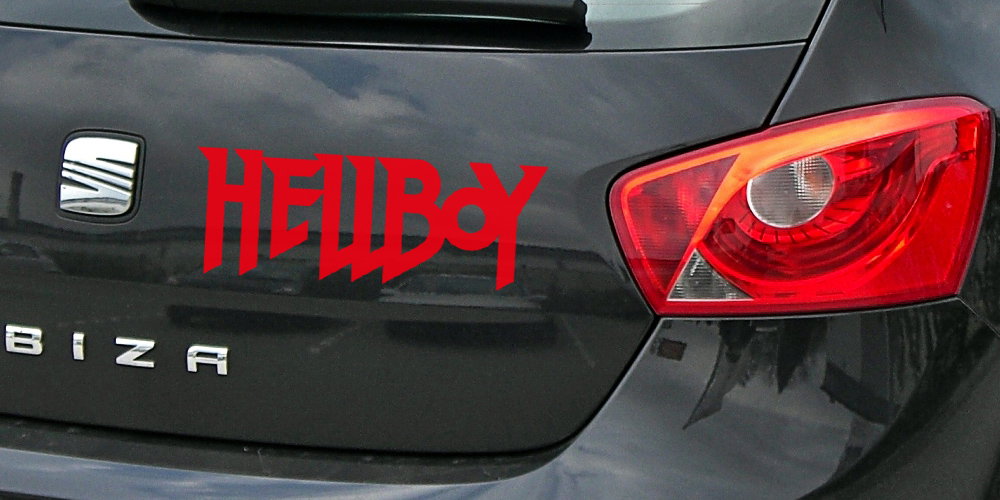 pegatina hellboy nuevas letras coche