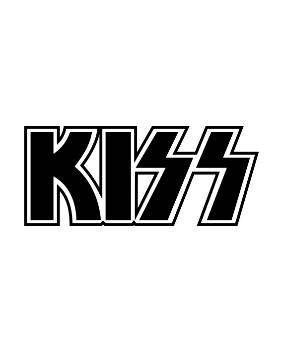 pegatina kiss logo letras