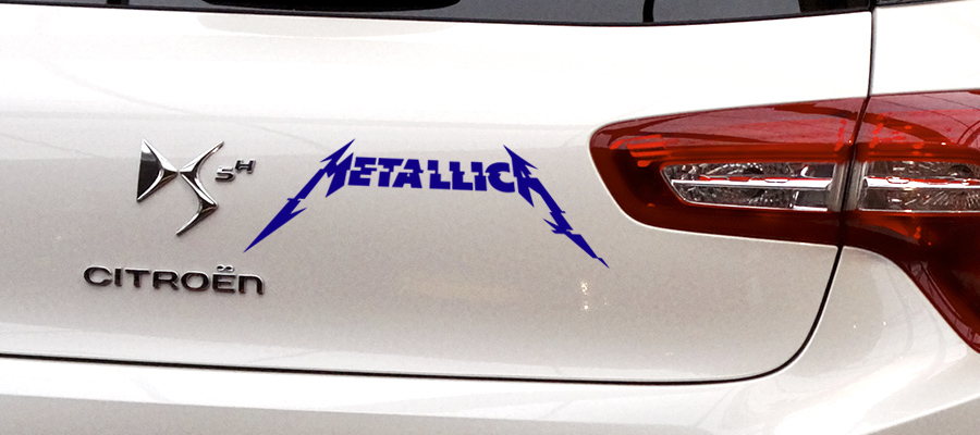 pegatina metallica nuevo logo letras vinilo