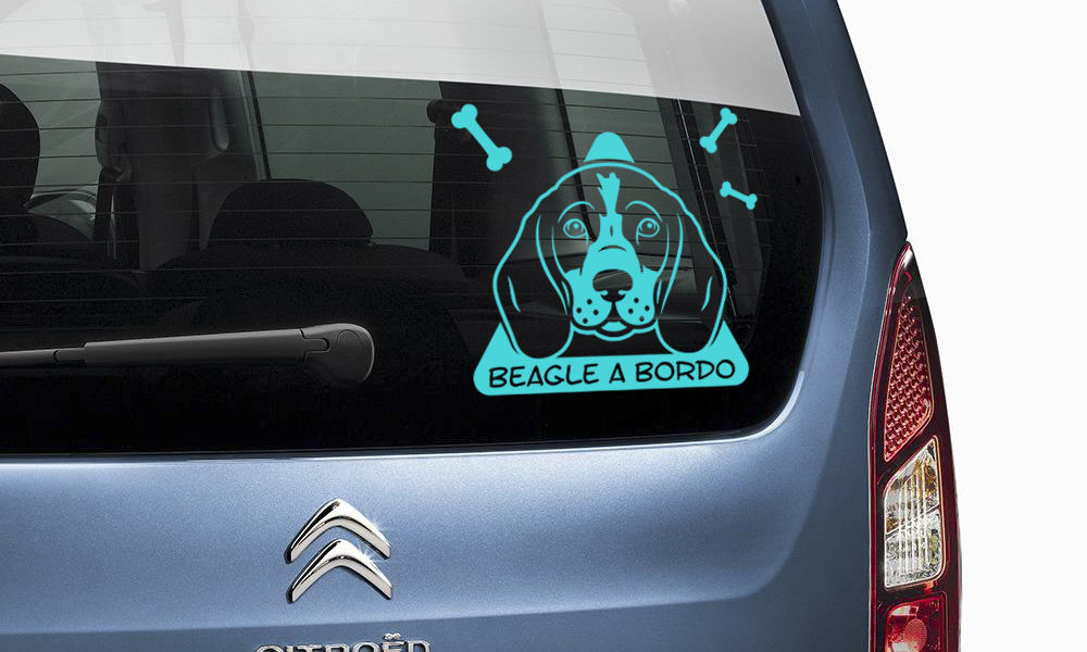 beagle a bordo perro pegatina