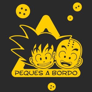 pegatina goku krilin bebe a bordo dragon ball personalizable