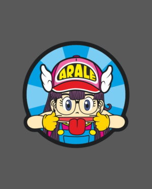 pegatina arale redonda lengua dr slump vinilo