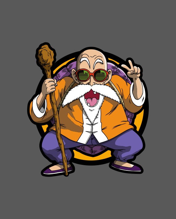 pegatina muten roshi dragon ball