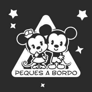 baby mickey minnie baby bebe a bordo vintage pegatina vinilo