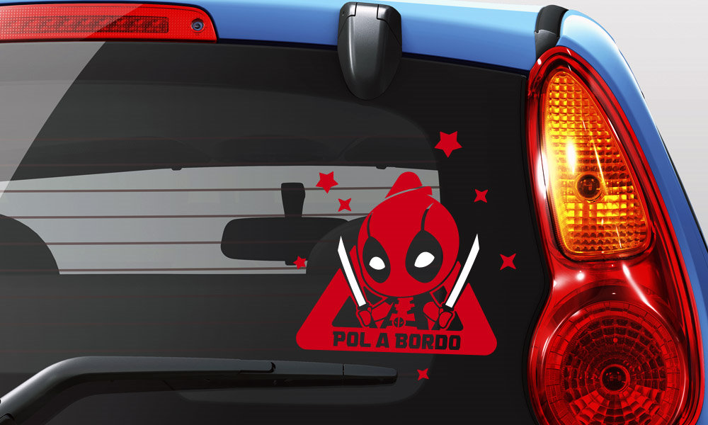 deadpool bebe a bordo pegatina coche