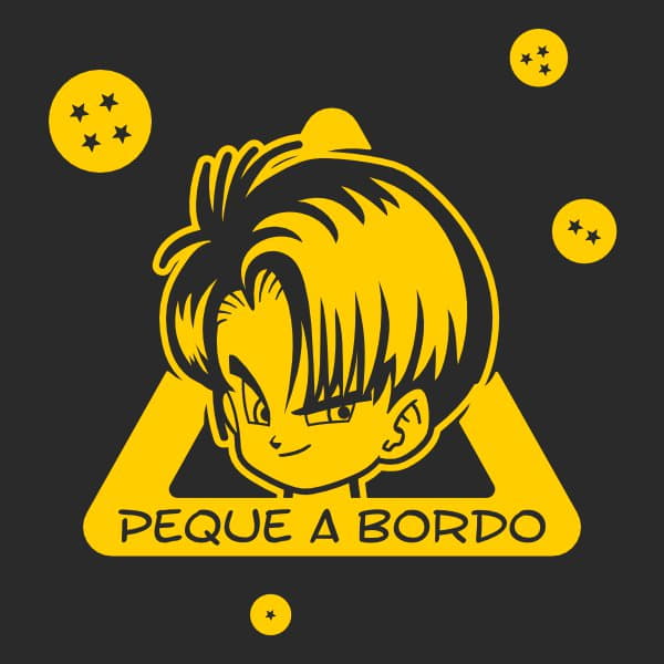 pegatina trunks bebe a bordo dragon ball personalizable