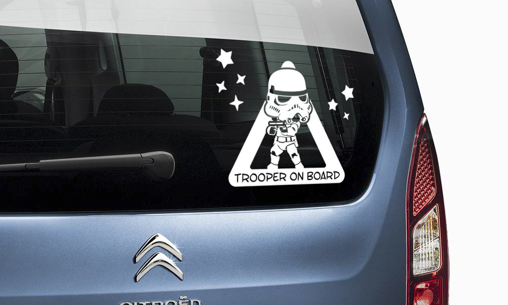 pegatina bebe a bordo stormtrooper star wars personalizado