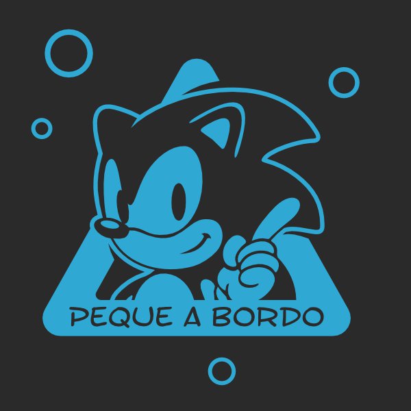 bebe a bordo sonic pegatina vinilo personalizada