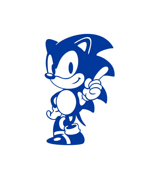 pegatina sonic erizo sega troquelado