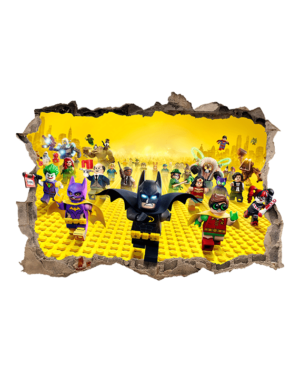 vinilo Lego Batman agujero Pared mural