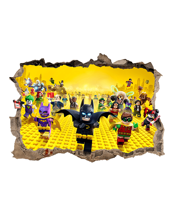 vinilo Lego Batman agujero Pared mural