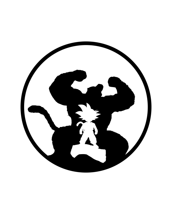 Pegatina Goku Mono Círculo- Dragon Ball – adhesivosNatos